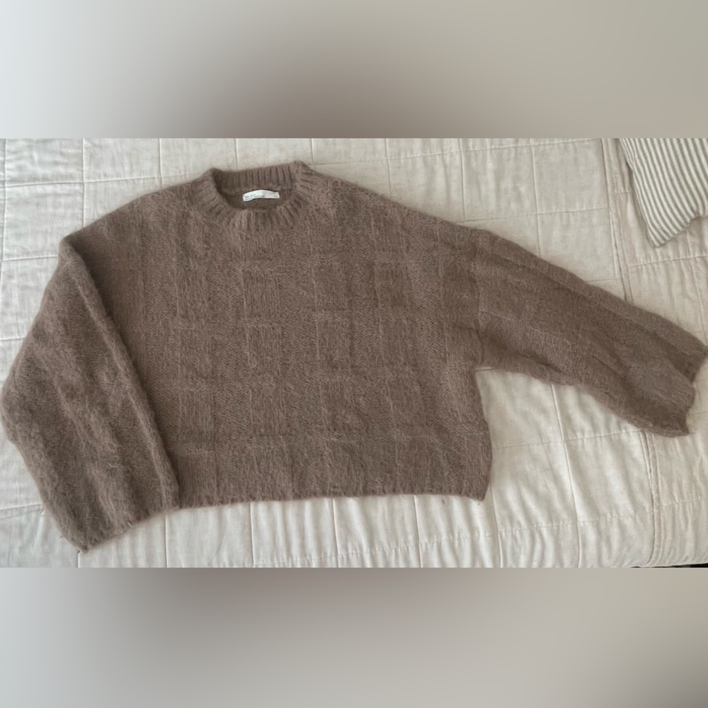 OAK + FORT Cozy Brown Crew Neck Sweater